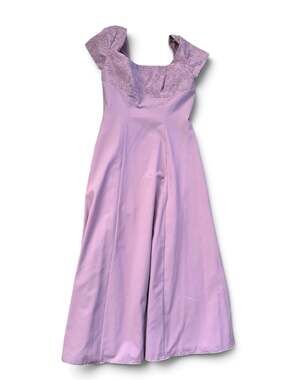 B2 Women's Lilac Cap Sleeve Maxi Dress with Embroidered Bodice and Button Detail